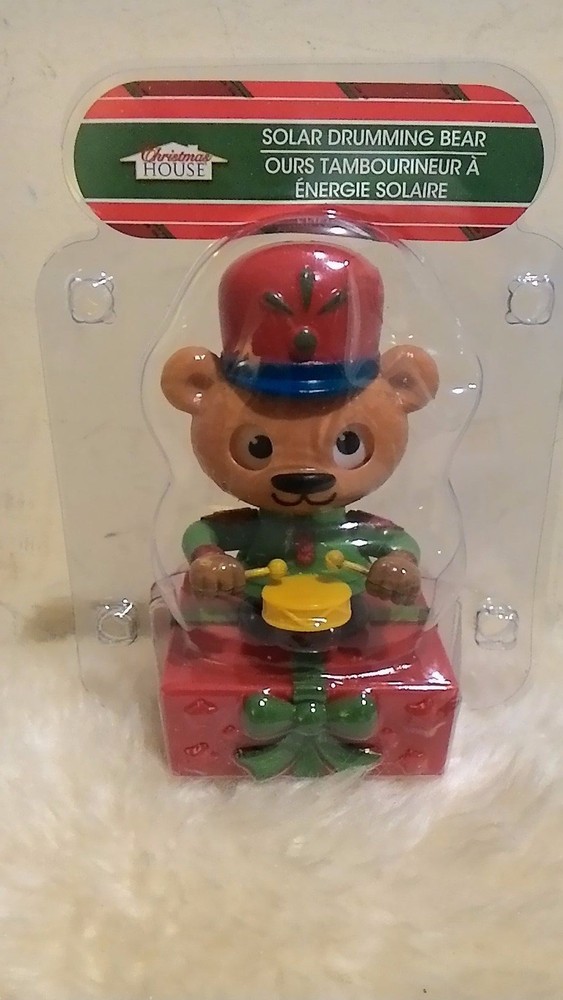 New Dancing Solar Powered Character Drumming Bear with own solar panel