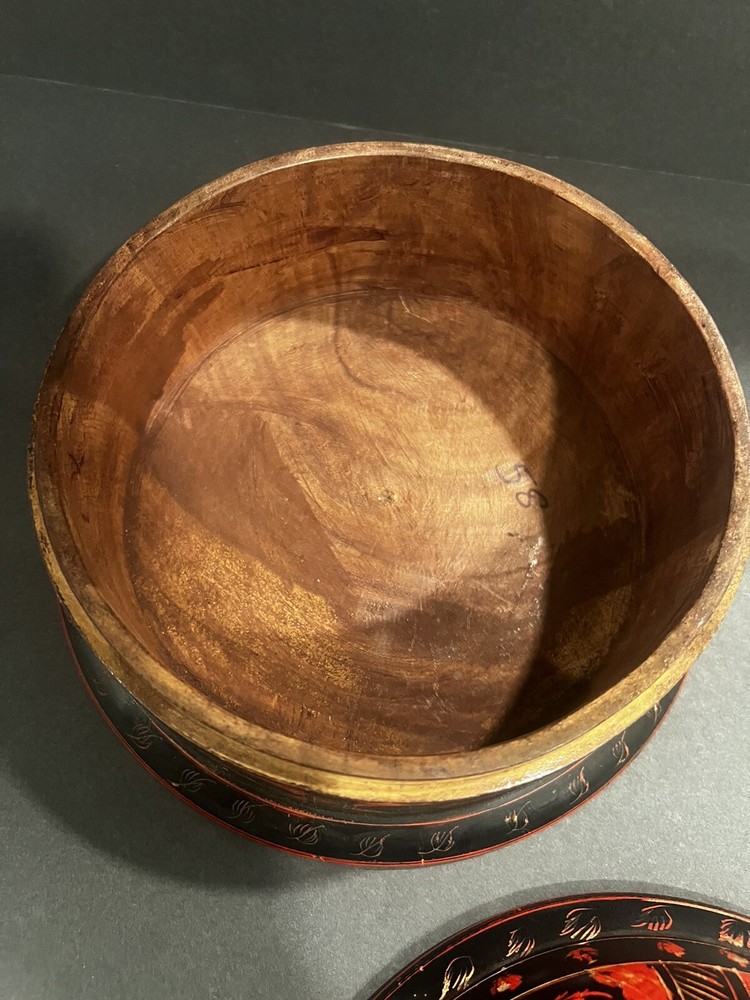 Afghani Spice Bowl Red And Black Vintage