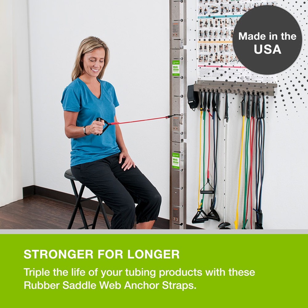 Web Slide-Rubber Saddle Web Anchor Strap - 12 Pack - Perfect for Bands