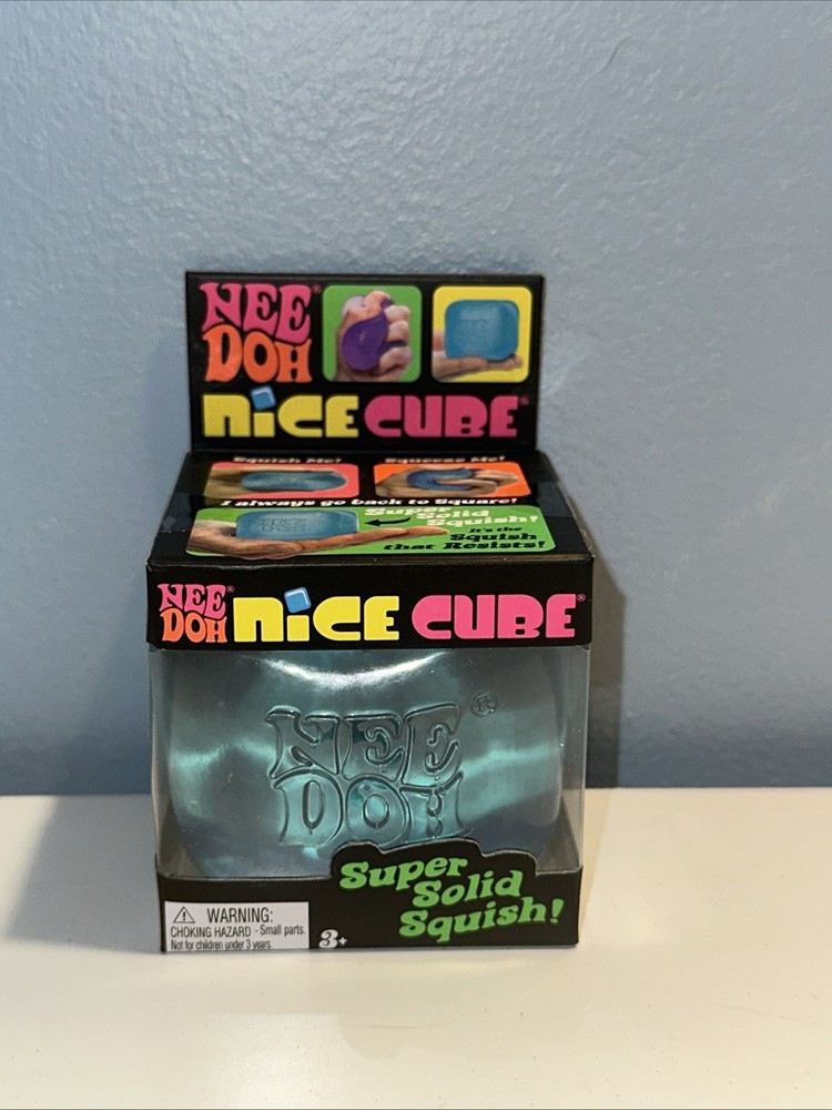 Nee Doh Nice Cube Blue Super Solid Squishy Stress Relief Toys