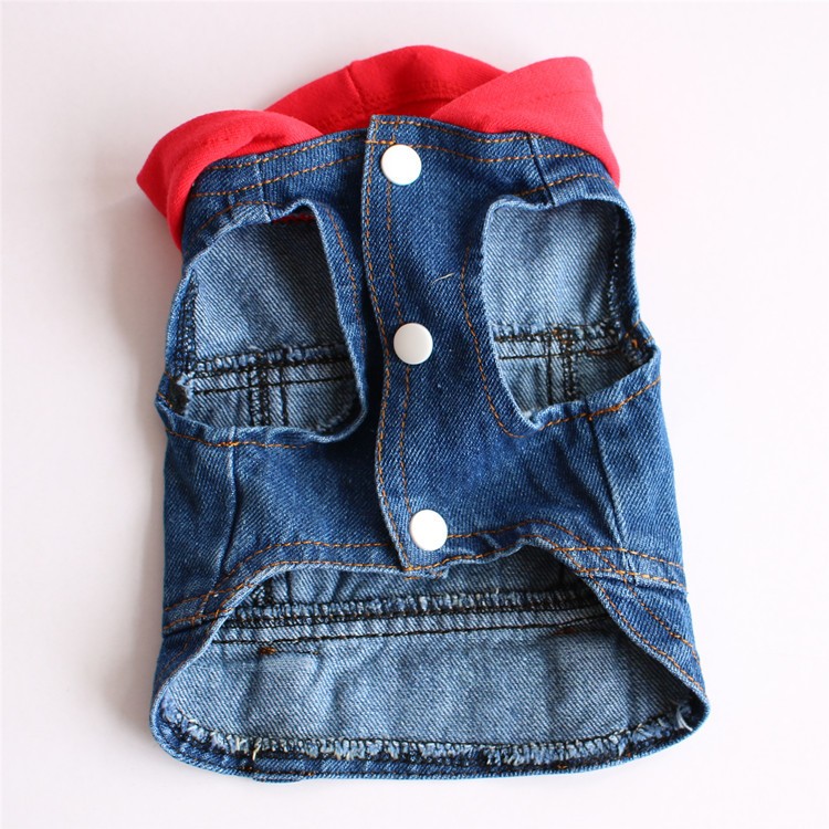 Spring Knitted Hooded Denim Pet Clothes