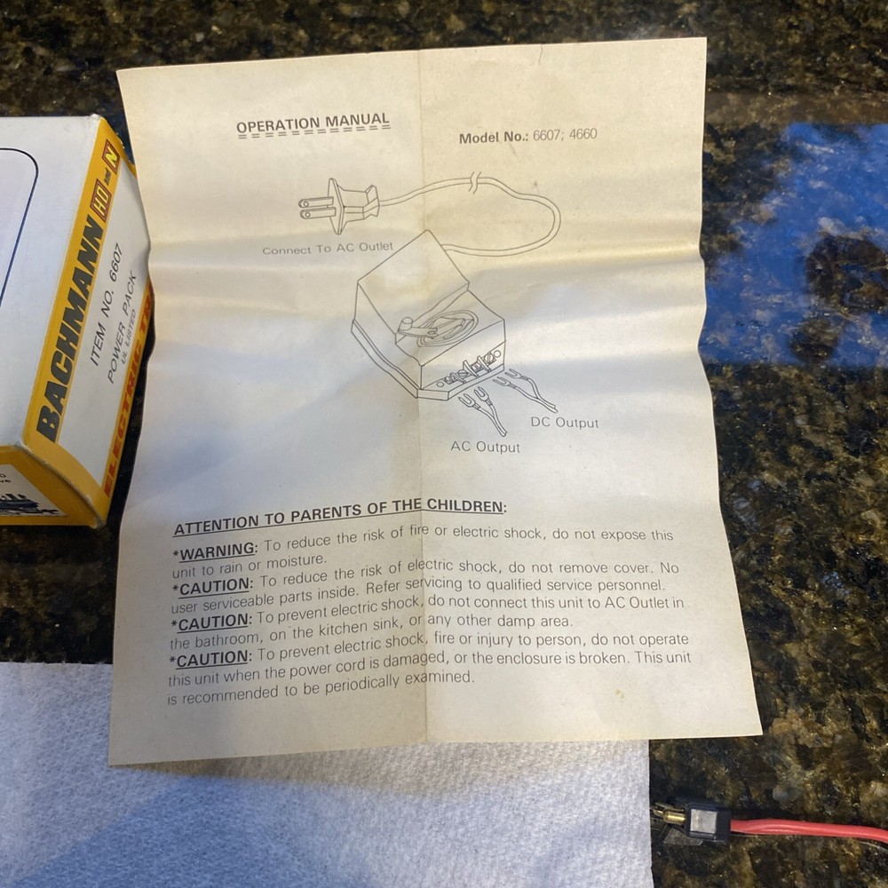 Bachmann HO-N # 6607 Power Pack in original box