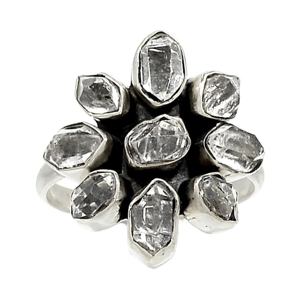 Herkimer Diamond Sterling Silver Ring sz 9