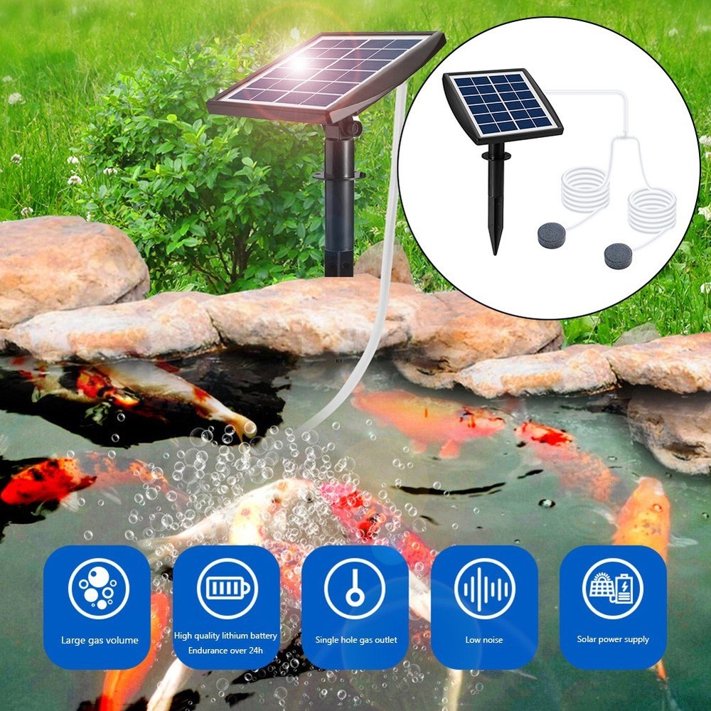 Oxygen Water Pump Solar Aerator Accessories Easy Installation Oxygenator