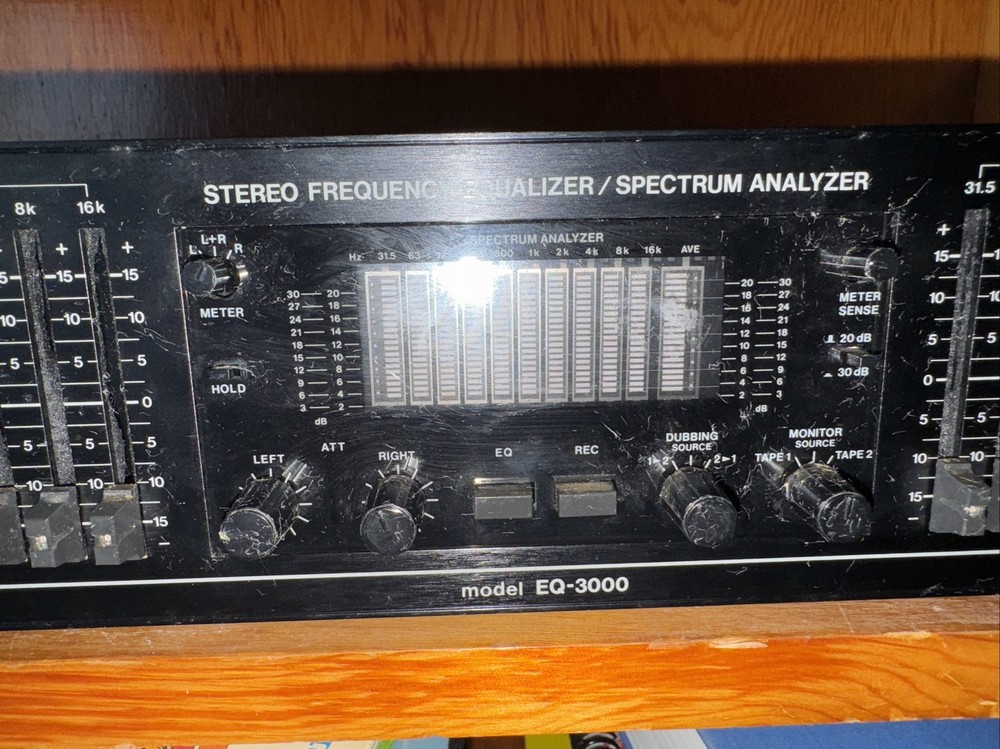 VINTAGE BSR Model EQ-3000 Stereo Frequency Equalizer Spectrum Analyzer-Tested