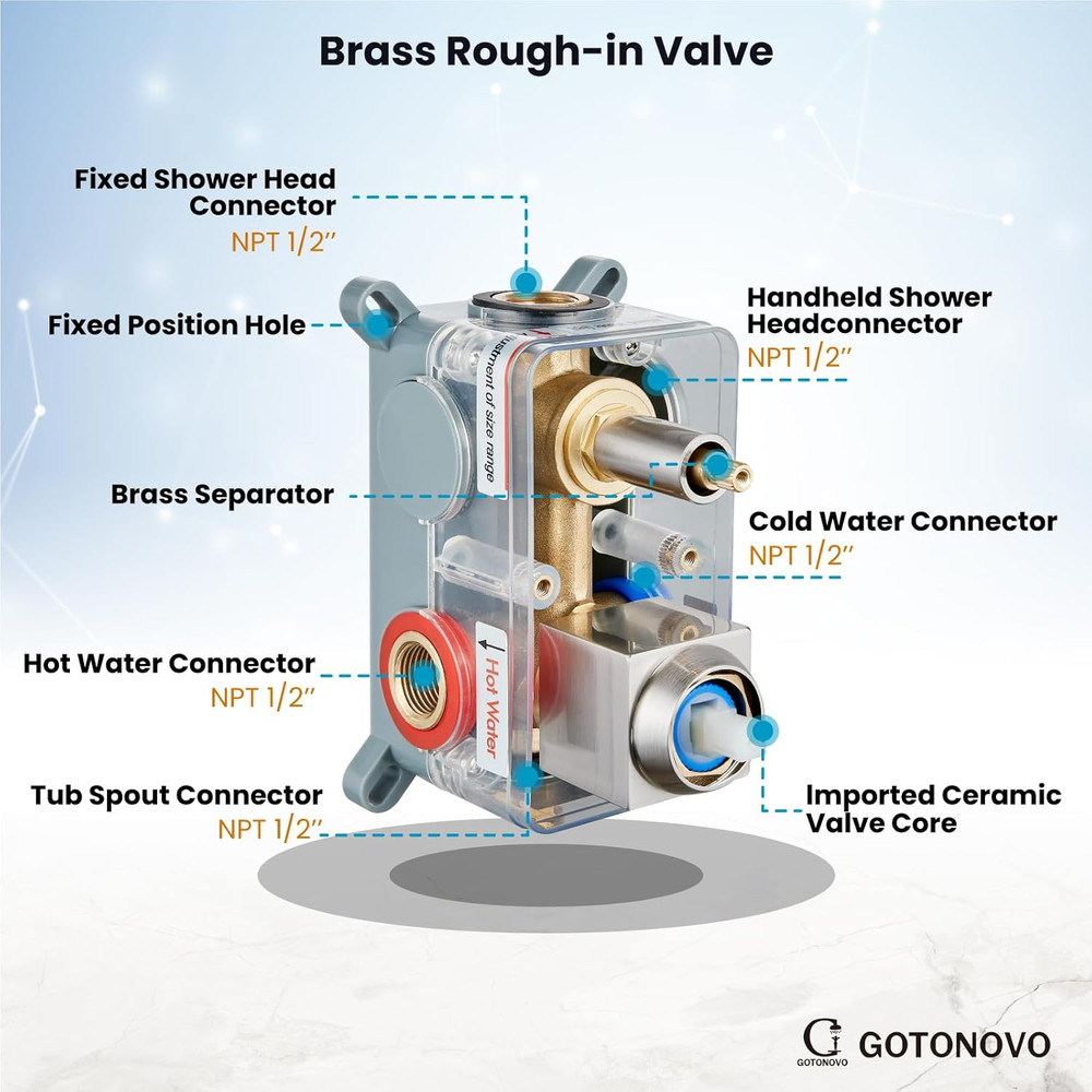 Brushed Nickel 3-Function Shower System with Rainfall Head & Handheld Spray