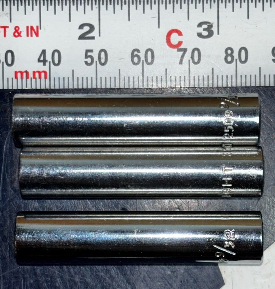 Three Wright Tool 9/32" Deep Socket 6pt 6 Point 1/4” DRIVE #2509 THREE SOCKETS