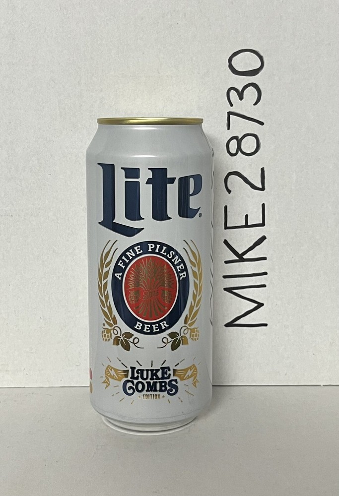 1 Empty 16oz Miller Lite Luke Combs Can Bottom Open