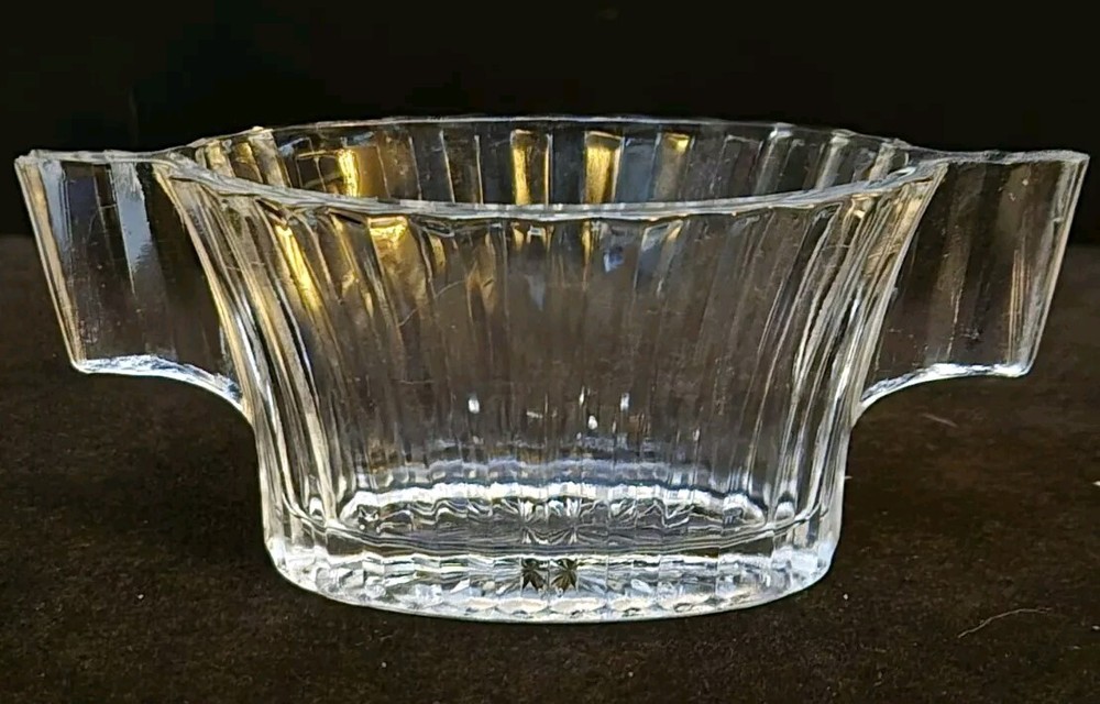 HEISEY RIDGELEIGH Vintage Mini SUGAR Clear Glass Lined Solid Handles