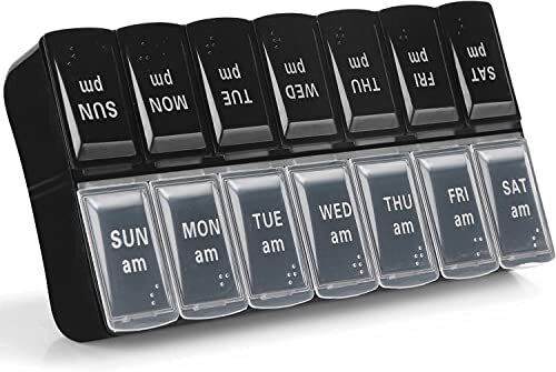 Large Pill Organizer Weekly Pill Box AM/PM 7 Day Pill Storage Container