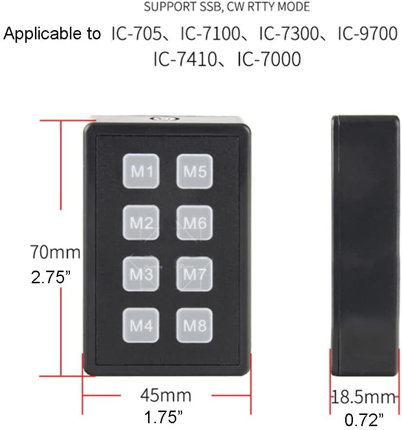 External Keypad for ICOM Transceivers for IC-705 IC-7610