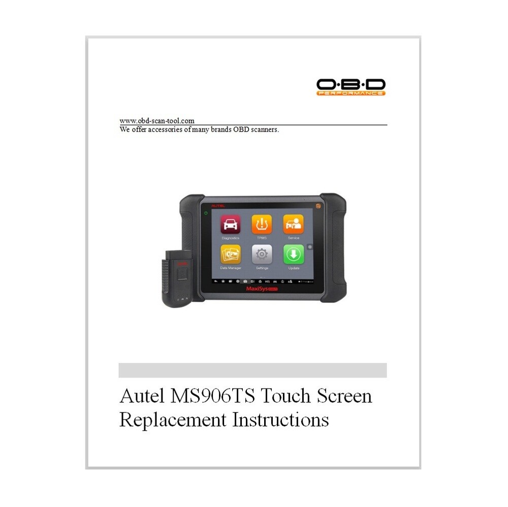 Touch Screen Digitizer Replacement for Autel MaxiSys MS906TS Diagnostic Tool