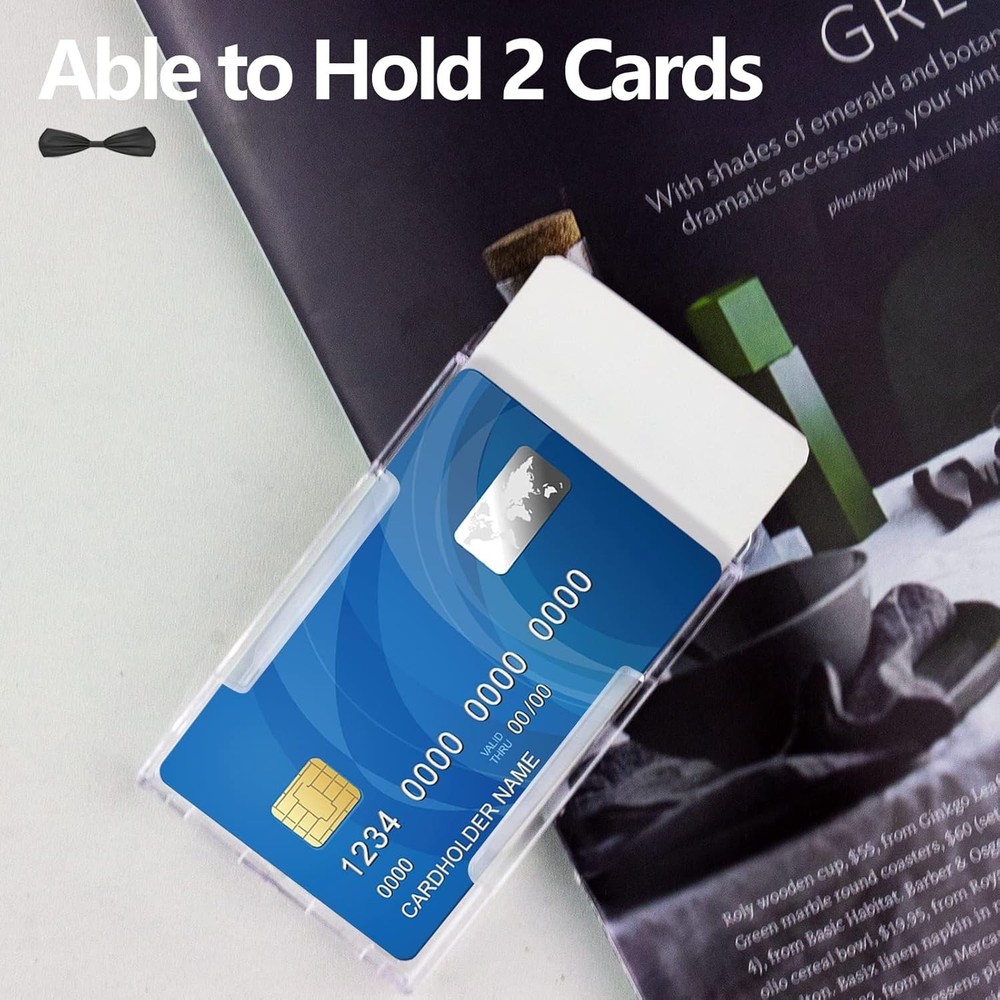 2 Pack Hard Plastic Badge Holders Heavy Duty Clear ID Credit Card Protector...