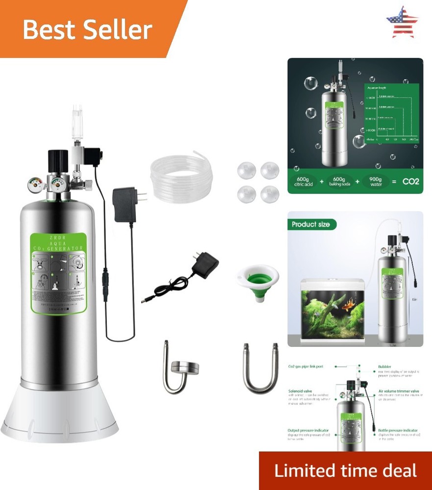 Co2 Generator System Kit - Automatic Pressure Relief Valve - Stable Output