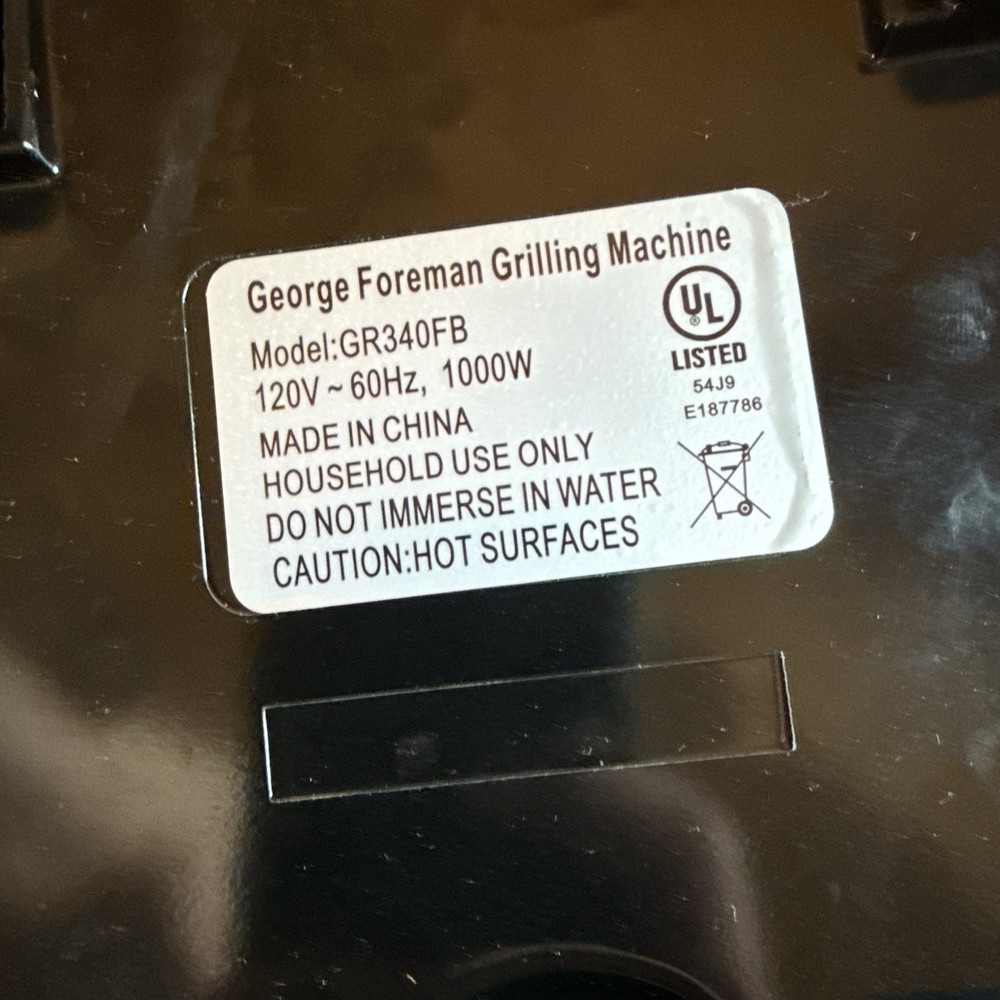 George Foreman Grilling Machine GR320FB Black Works