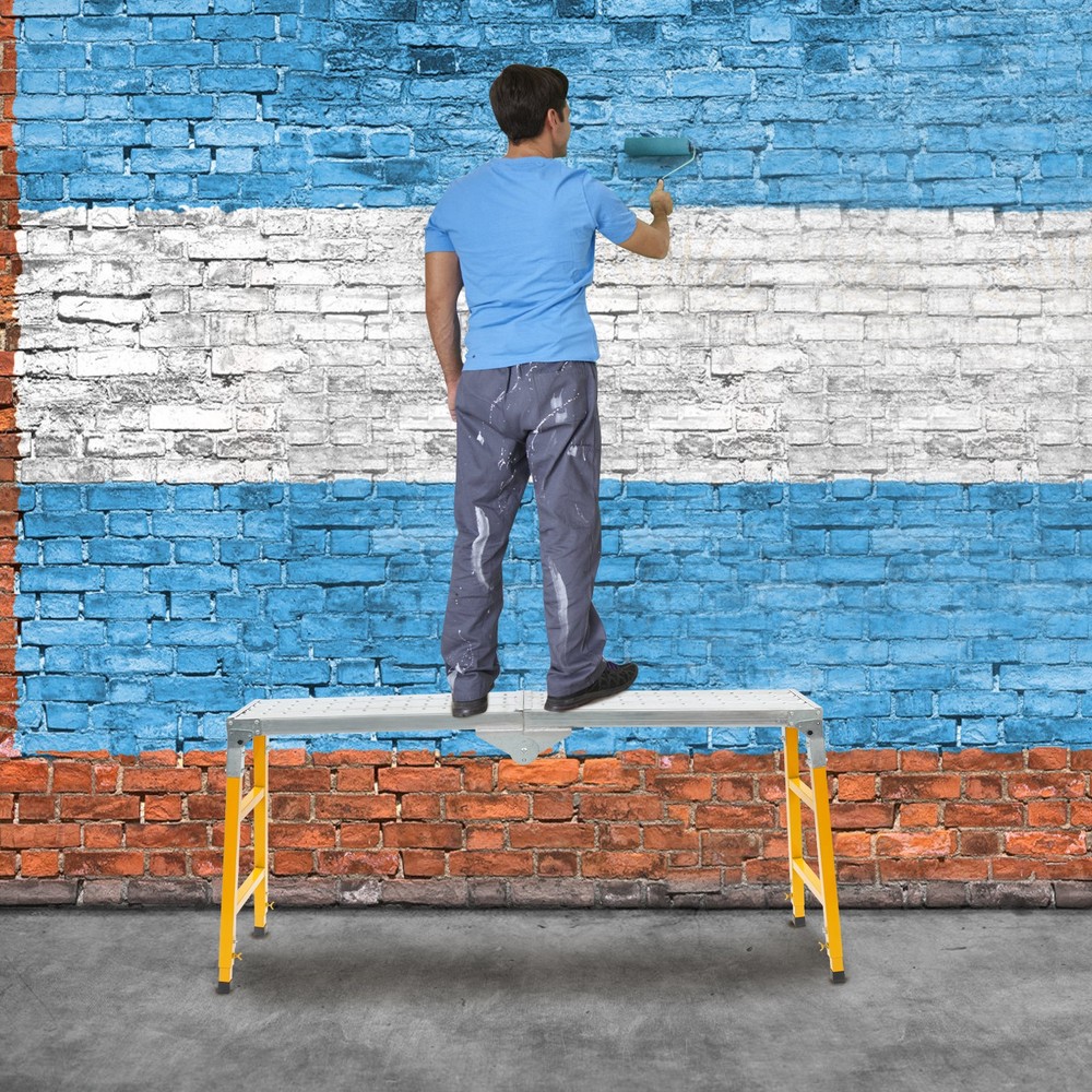 Portable Work Platform Adjustable with Folding Legs for Workshop/Garage/OfficeUS