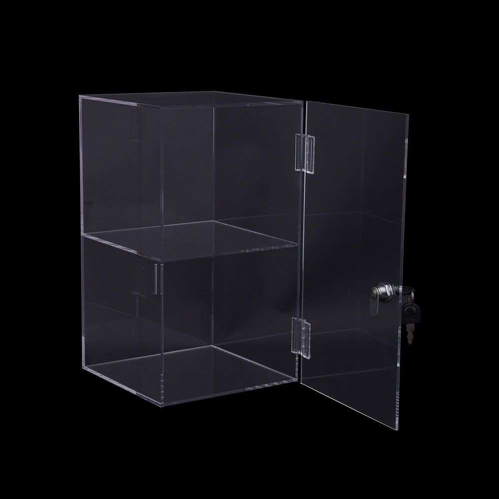 2-layers Transparent Countertop Display Storage Cabinet Acrylic Display Case