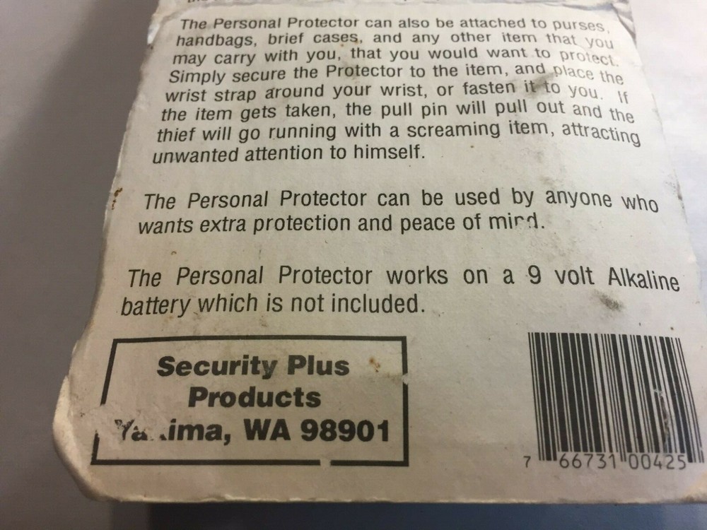 Security Plus -Personal Protector Alarm (3" x 3-1/4")