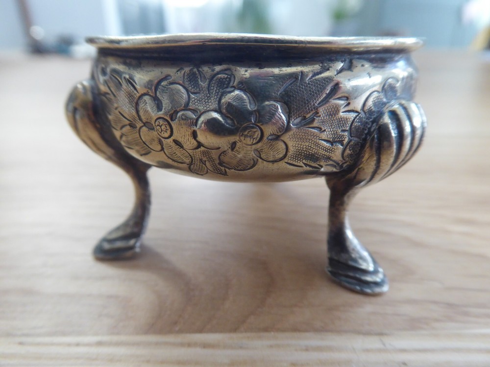 Antique Silver Plate Footed Salt Cellar