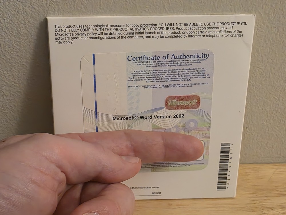 Sony Microsoft WORD 2002 DISC WITH CODE VERY GOOD CONDITION