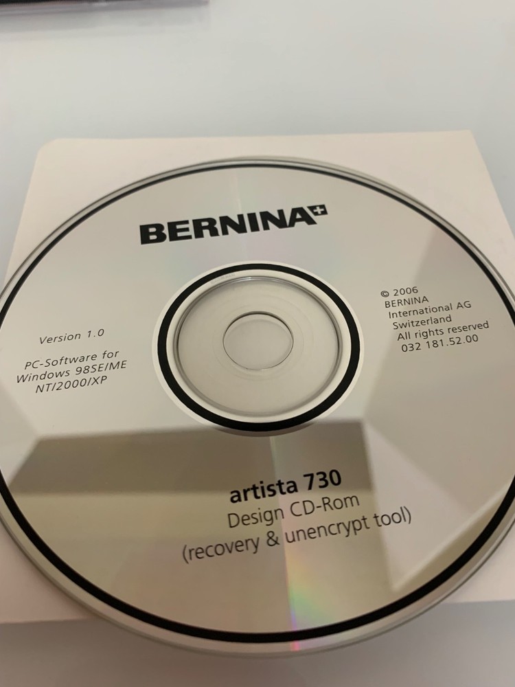 Bernina Embroidery Software Version 5 Installation & Training CD 2006 PC Windows