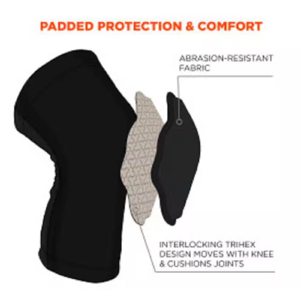 Proflex Black Padded Foam Soft Shell Knee Sleeves with Pull over Closure Lightwe