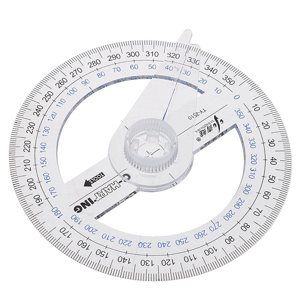 360° Protractor Pack of 2 Protactors Plastic Protractor Math Protractors Clea...