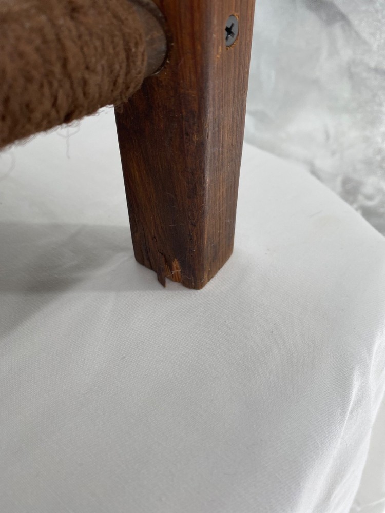 Vintage Hand Woven Stool Brown