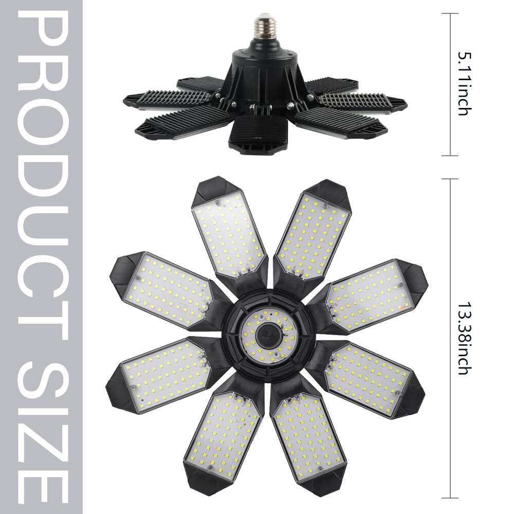 LED Garage Light 9000000LM Super Bright Work Shop Ceiling Light Deformable Bulb