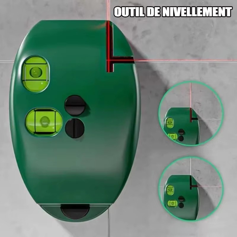 Laser Level Tool | Vertical & Horizontal Lines | 20m Range Bubble Level