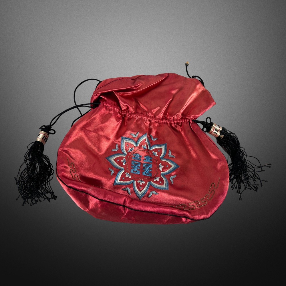 Vintage Korean Drawstring Bag W Tassels