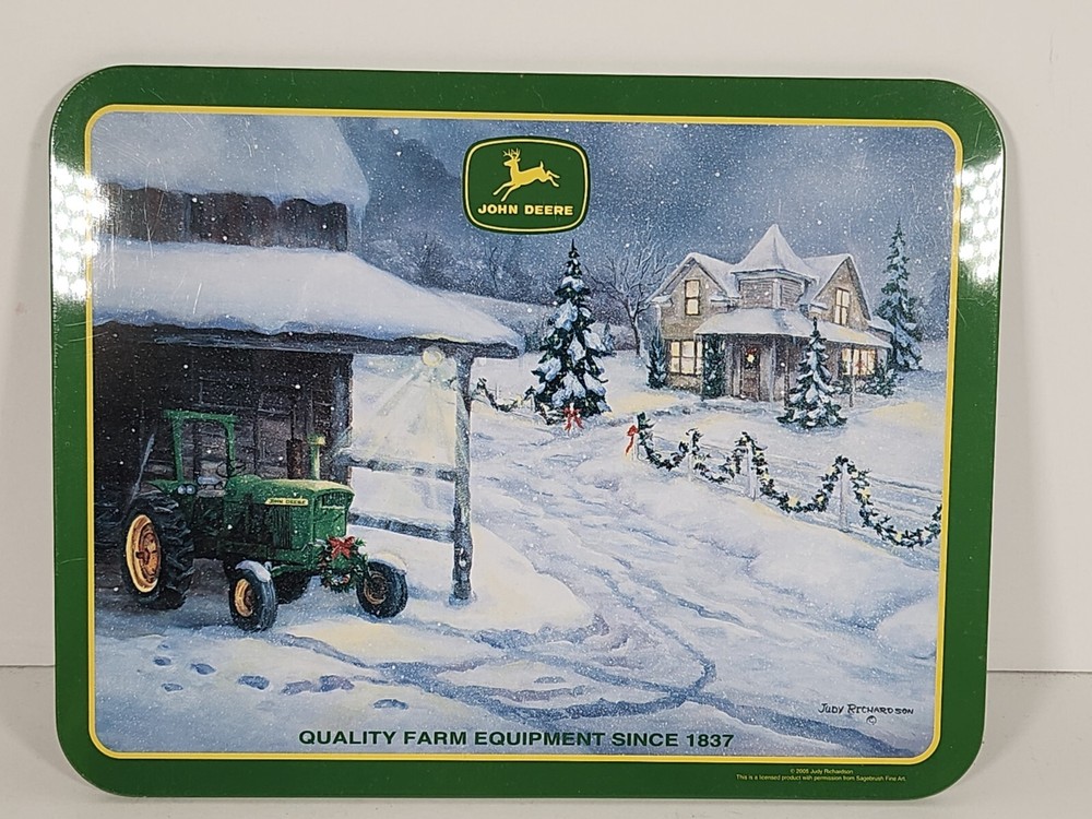 John Deere tractor picture tin trivet