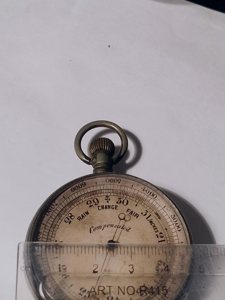 Pocketwatch Barometer Compensated Silver Tone