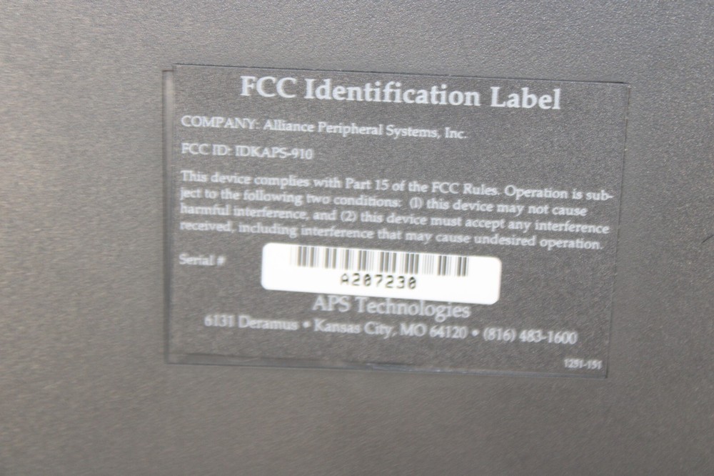 Alliance Peripheral Systems IDKAPS-910 External Parallel Port Drive