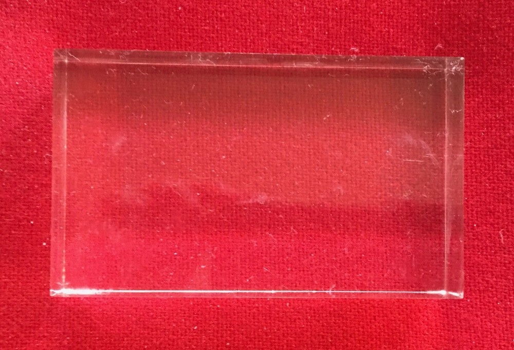 Vintage Clear Acrylic Lucite Rectangular Display Base Block Brick Cube 5" x 3"