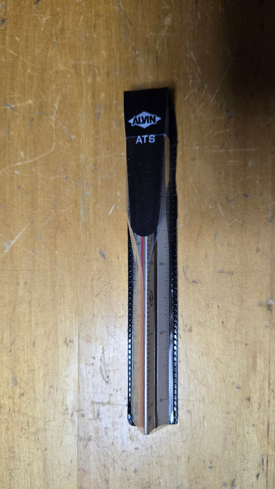 Alvin - 30ATS - Mini Aluminum Architect Triangular Scale Ruler - NEW