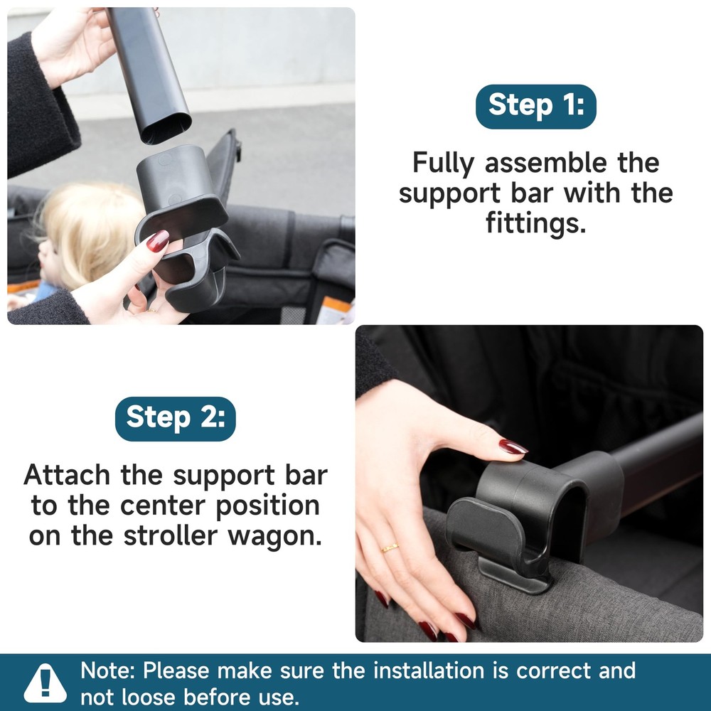 Forward-Facing Seating Stroller Wagon Support Bar For Wonderfold W4 Elite/Luxe