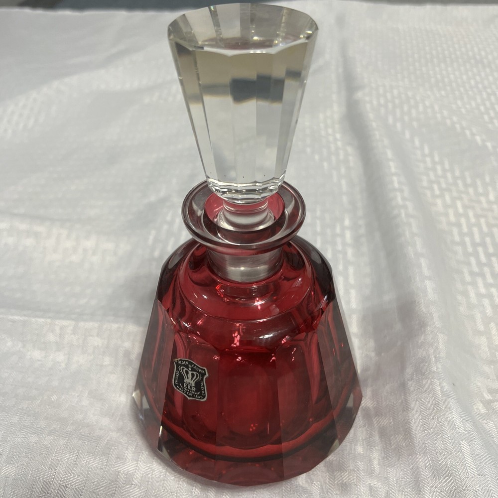 VINTAGE RUBY RED HEAVY CRYSTAL DECANTER- STUNNING!