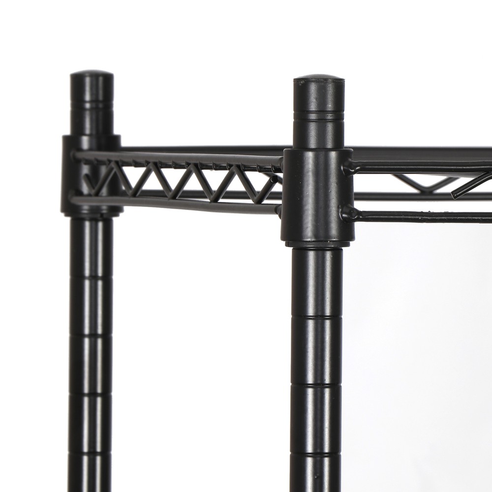 5 Layer Unit Wire Rack Storage Shelf Black Holder Kitchen Display Office Black