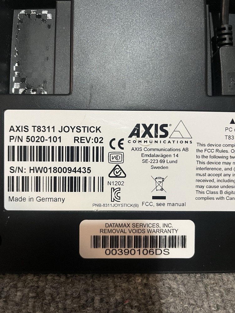 Axis Communications T8311 Video Surveillance Joystick Controller Untested