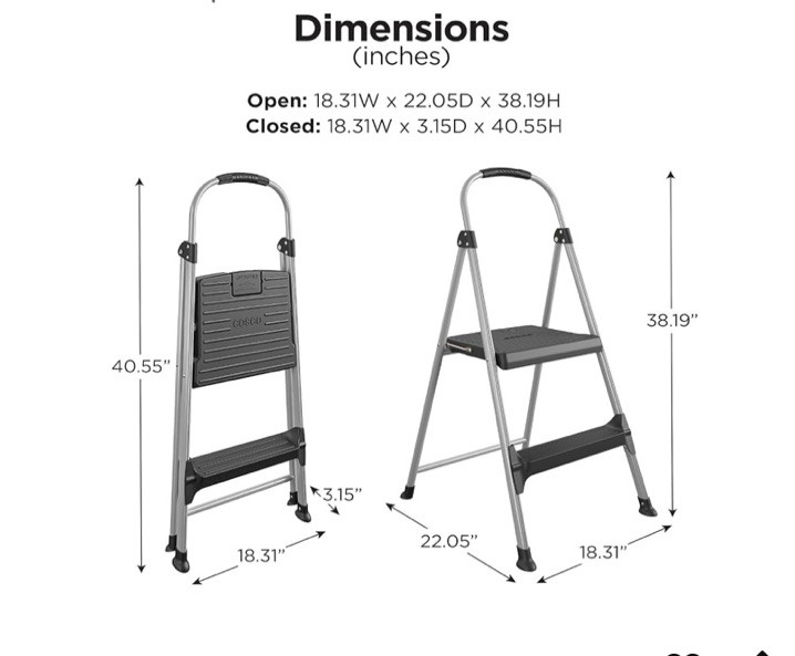 Cosco 2-step Folding Step Stool 11311ABL1E Master