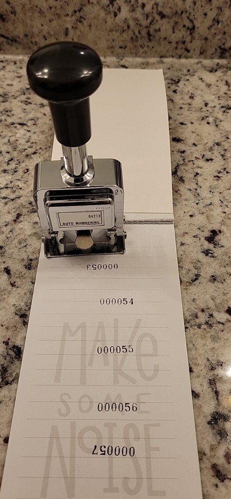 Rogers Automatic Numbering Hand Stamp Punch Machine Model 04213 with Box