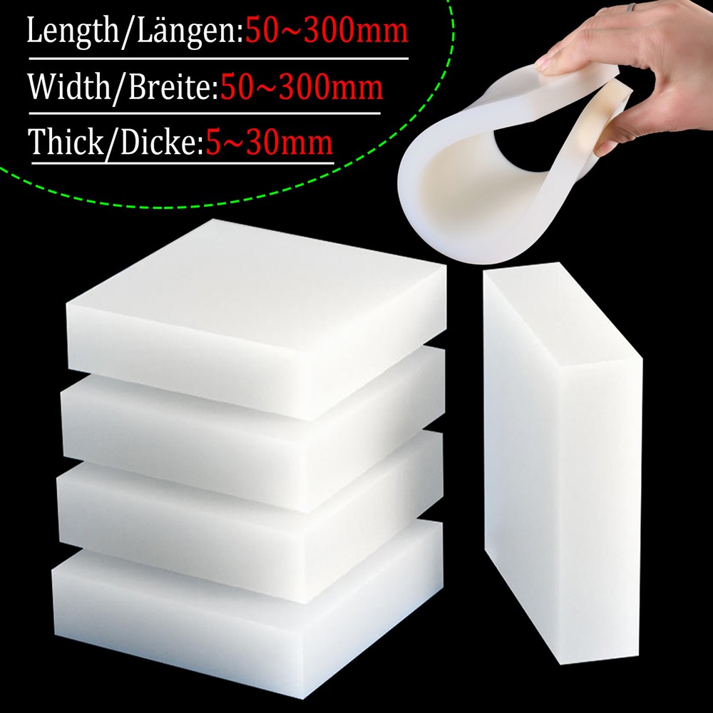 White Silicone Rubber Sheet Silicone Rubber Gasket Buffer Pad Thick 5mm~30mm