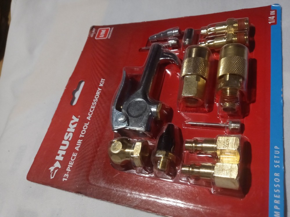 Husky 13 Piece Brass Air Compressor Accessory Kit 1/4" compressor setup