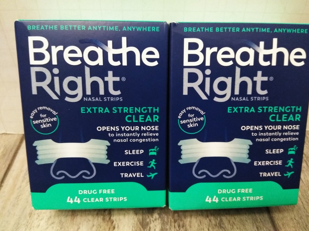 BREATHE RIGHT Clear Nasal Strips EXTRA STR 44 EA (2PK BUNDLE)