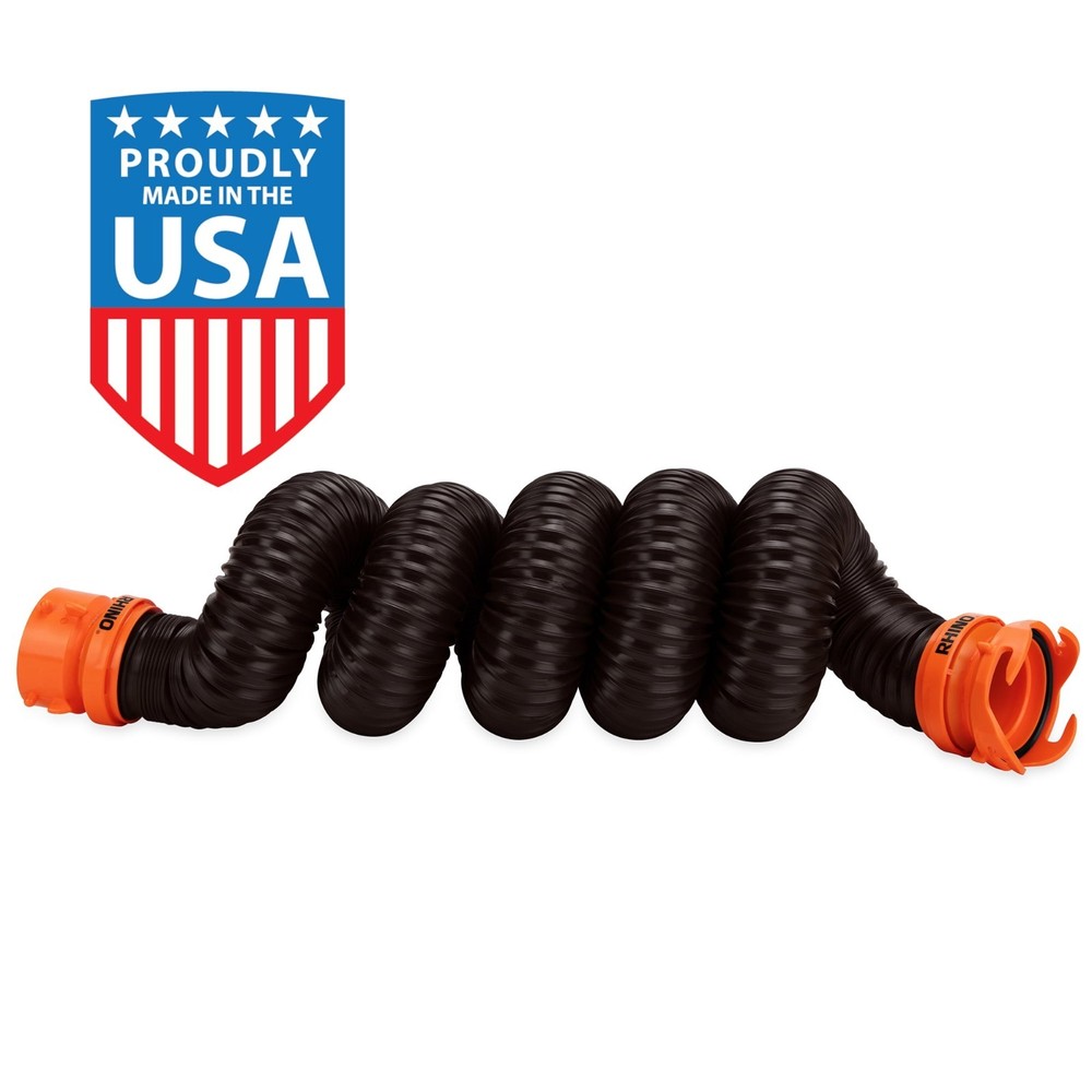 Camco 10' RhinoFLEX RV Sewer Hose Extension Black Polyolefin 23 mi 39763 10'
