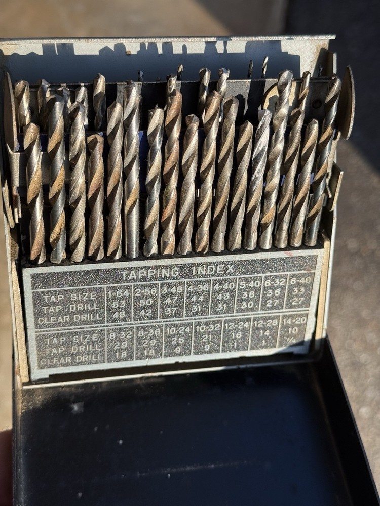 1930 - 1950 Sears Drill Bit Case, some drill bits included