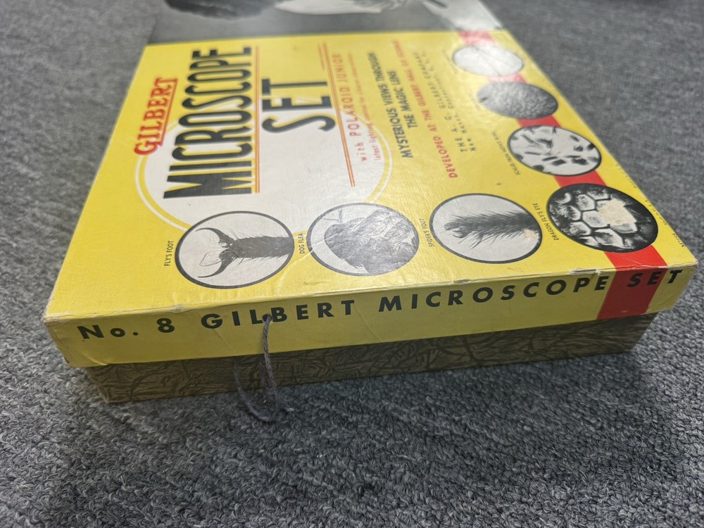 VINTAGE 1938 GILBERT MICROSCOPE SET No. 8 - Great Condition