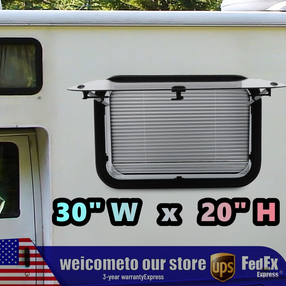 Rv Exit Window 30" W X 20" H Optional Trim Rv Window Replacement Camper + Screen