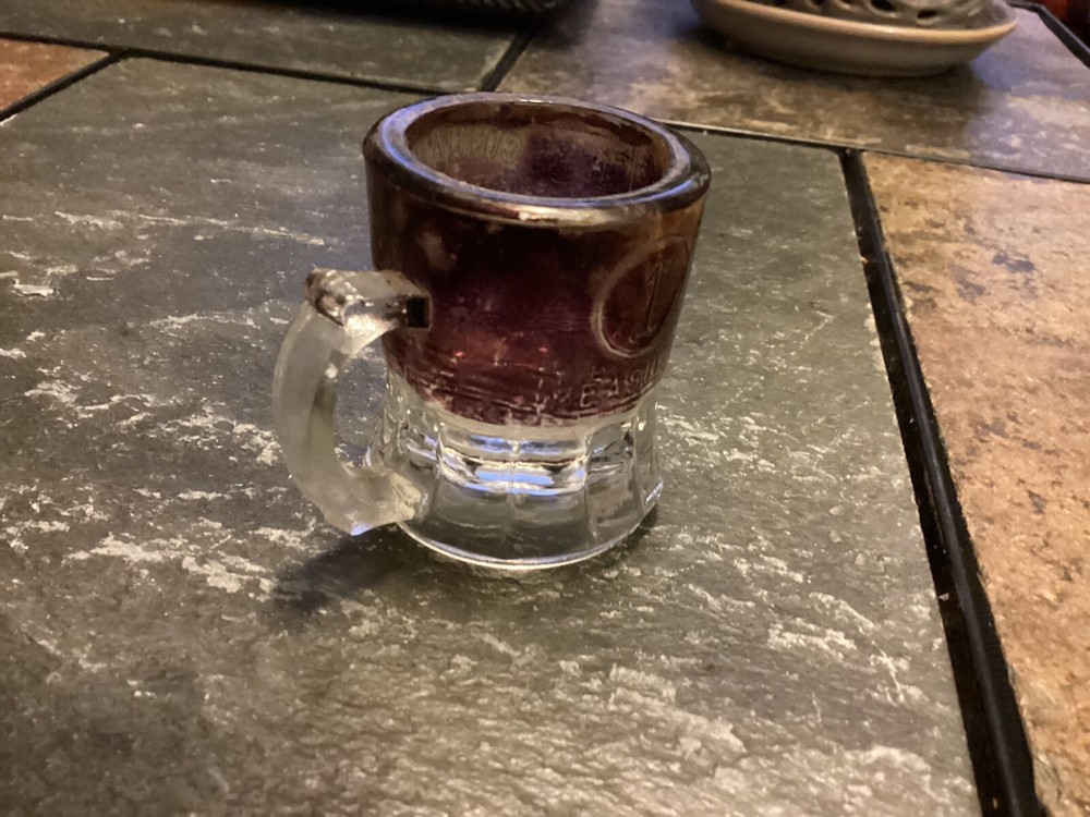 Rare Mercantile Candy Cinnamon Drops 1 Cent Measure Ruby Red Glass